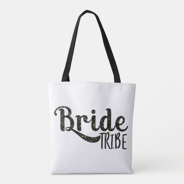 Tote Bag Mariée Or Noir TRIBE Graphique Rétro Mode (Dos)