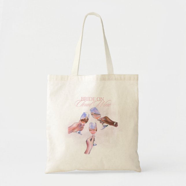 Tote Bag Mariée sur Vin Cloud | Création drôle pour une fêt (Devant)
