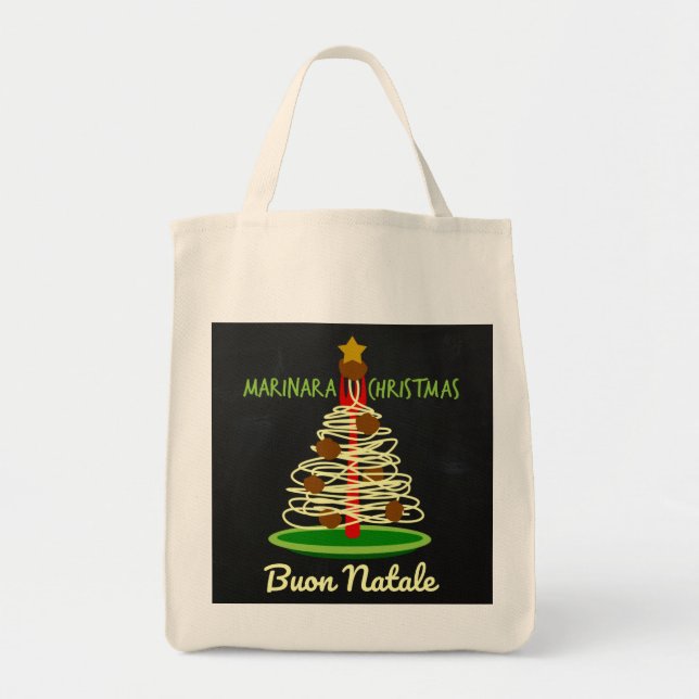 Tote Bag Marinara Christmas Buon Natale Spaghetti Tree (Devant)