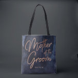 Tote Bag Marine Bleu Aquarelle Rose Or Mère de la chambre<br><div class="desc">Aquarelle bleu marine & Rose or Faux Foil en lettres parfaites pour les mariages d'automne ou d'hiver Monogramme Mère des sacs fourre-tout Groom Avec une police de caractères à la main à la mode ! ~ Regardez ma boutique pour voir toute la collection de mariages avec ce design!</div>