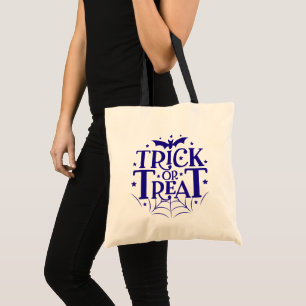 Tote Bag Marine Blue Bat Stars Spiderweb Trick ou Treat
