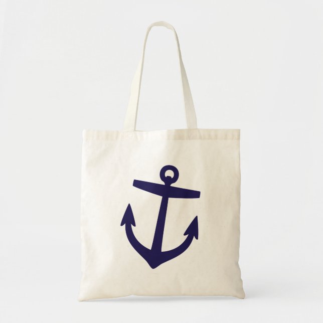Tote Bag Marine Blue Cute Preppy Ancre nautique (Devant)