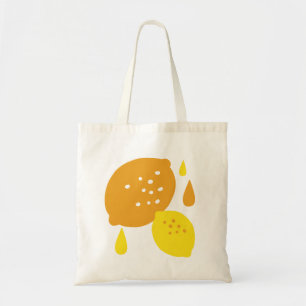Tote Bag Marine Blue Lemon Art - Refresh Citrus Design