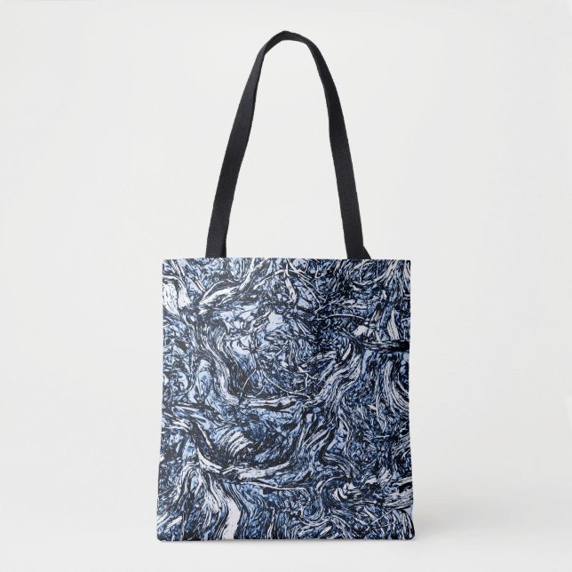 Tote Bag Marine Blue Nature Motif Abstrait (Devant)