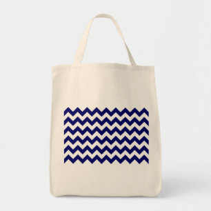 Tote Bag Marine et White Zigzag