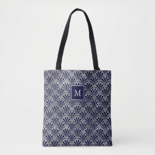 Tote Bag Marine moderne de l'art déco et monogramme