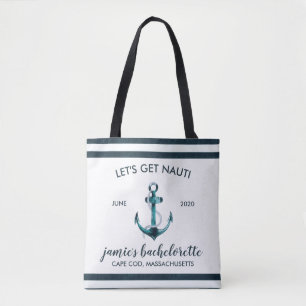 Tote Bag Marine nautique et Bachelorette blanc