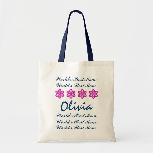 Tote Bag Marine nommée faite sur commande de la meilleure (Devant)