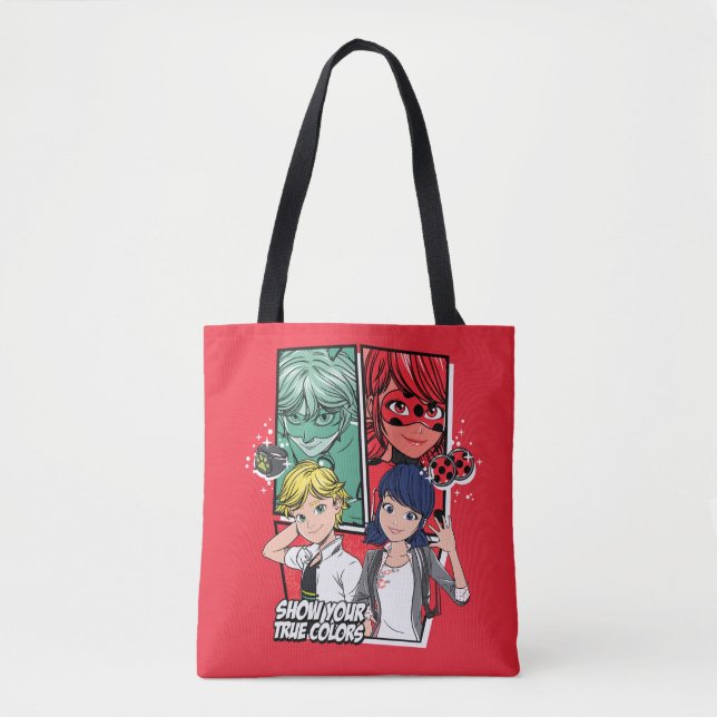 Tote Bag Marinette comique miqueuse & Adrien Véritables Cou (Devant)