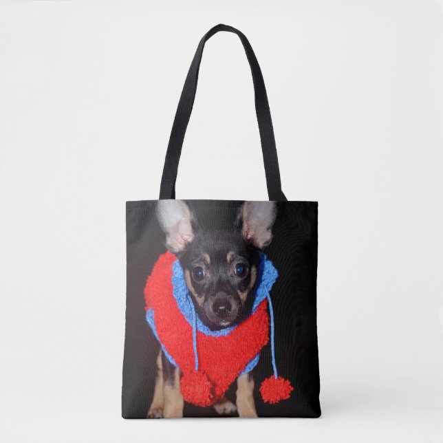 Tote Bag Marionnette mignonne en laine rouge (Devant)