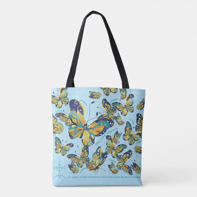 Tote Bag Mariposa-Butterfly Fourre-tout AQUA (Dos)