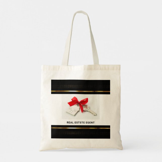 Tote Bag Marketing immobilier noir et or Introduction (Dos)
