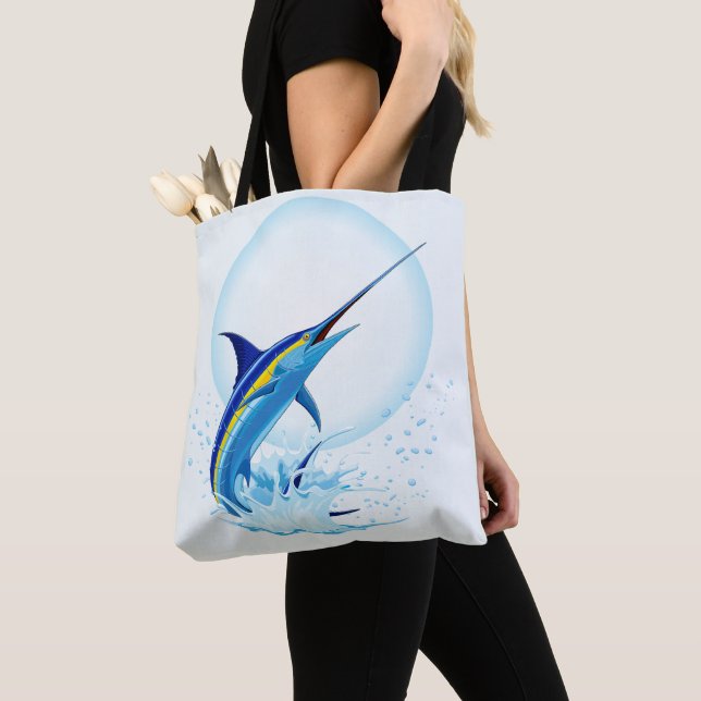 Tote Bag Marlin Bleu Jaillissant de l'Océan (De près)