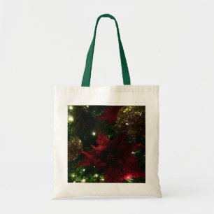 Tote Bag Maroon et Arbre de Noël d'or I Photo de vacances