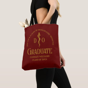 Tote Bag Maroon Ostéopathie Médicale School Graduation Cade