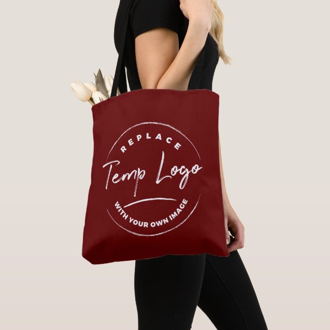 Tote Bag Marque avec votre logo d'entreprise, rouge foncé (De près)