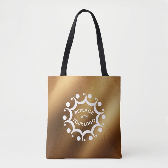 Tote Bag Marque avec votre logo Over Smooth Faux Gold (Devant)