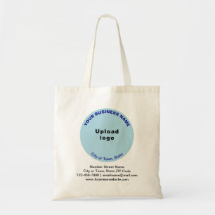 Tote Bag Marque commerciale en forme ronde bleu clair sur b