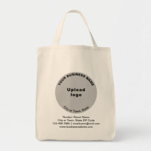Tote Bag Marque commerciale en forme ronde grise sur l'épic