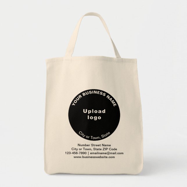 Tote Bag Marque commerciale en forme ronde noire sur l'alim (Devant)