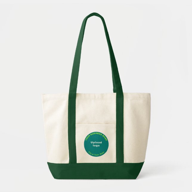 Tote Bag Marque commerciale turquoise de forme ronde verte  (Devant)