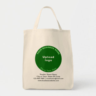 Tote Bag Marque d'affaires Green Round Shape sur l'alimenta