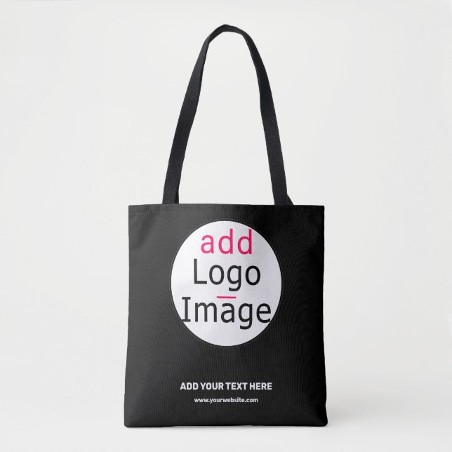 Tote Bag Marque professionnelle personnalisable Noir (Devant)