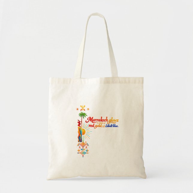 Tote Bag Marrakech Brille – Tee-shirt d'art marocain vibran (Devant)