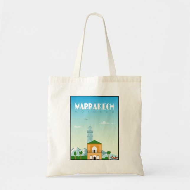 Tote Bag Marrakech, Maroc poster de voyage (Devant)