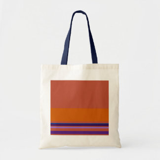 Tote Bag Marron Orange Rose Violet Rayures