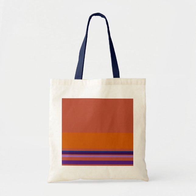 Tote Bag Marron Orange Rose Violet Rayures (Devant)
