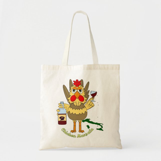 Tote Bag Marsala de poulet ~ Drôle poulet (Devant)