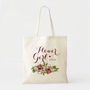 Tote Bag Marsala Fleur Florale Rouge