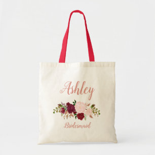 Tote Bag Marsala rose Personnalisé