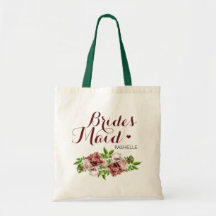 Tote Bag Marsala Rouge Floral