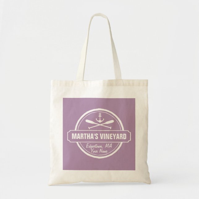 Tote Bag Martha’s Vineyard MA port d’ancrage nautique perso (Devant)
