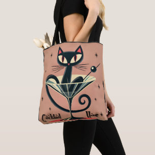 Tote Bag Martini Black Cat Futuriste Atomique Espace