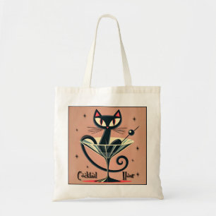 Tote Bag Martini Black Cat Futuriste Atomique Espace