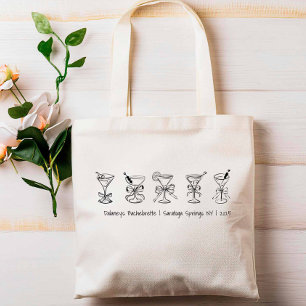Tote Bag Martini Glass Bachelorette Party Bridesmaid cadeau