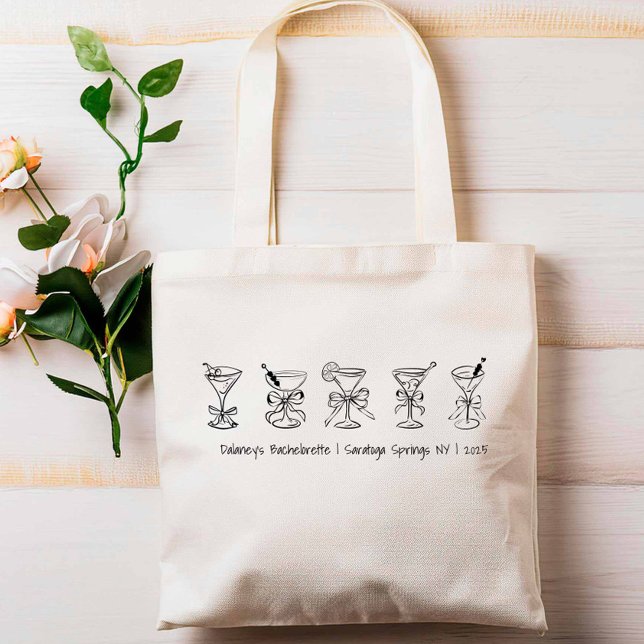 Tote Bag Martini Glass Bachelorette Party Bridesmaid cadeau (Créateur téléchargé)