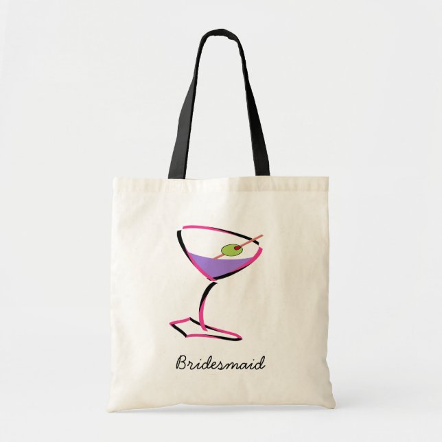 Tote Bag martini rose funky (Devant)