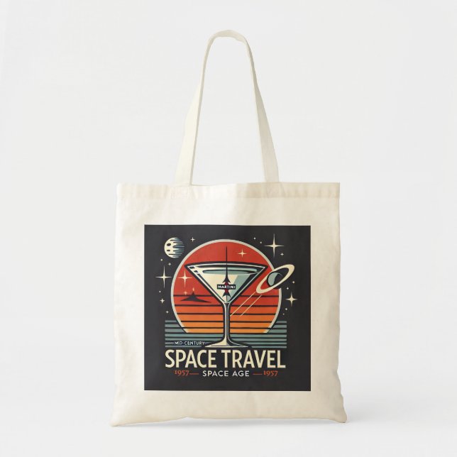 Tote Bag Martini Space Travel 1957 Space Age Logo (Devant)