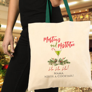 Tote Bag Martinis et Gui Drôle de Fête Personnalisée