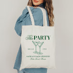 Tote Bag Martinis & Mariage Bachelorette<br><div class="desc">Ce design est composé d'un texte audacieux branché,  de cocktails dessinés à la main et d'un martini vert.</div>