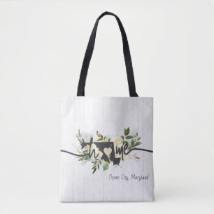 Tote Bag Maryland État Personnalisé Votre Ville Maison Rust