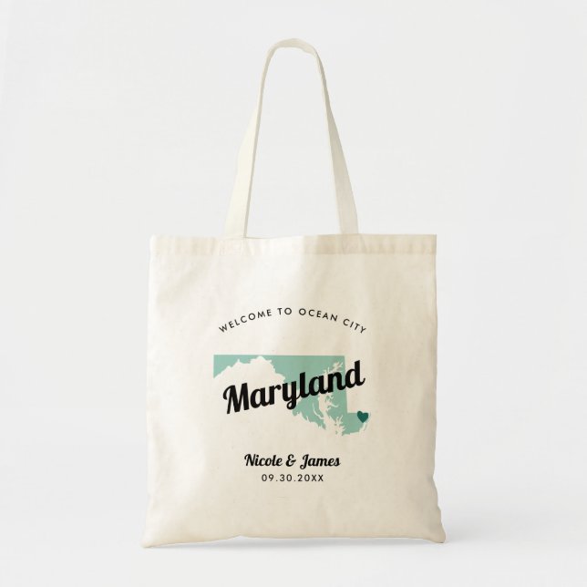 Tote Bag Maryland State Map Mariage Welcome Bag Fourre-tout (Devant)