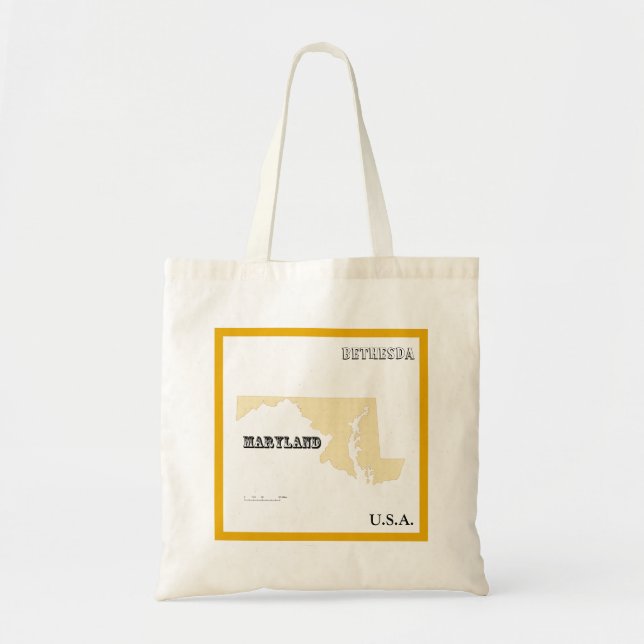 Tote Bag - Maryland State Map with City (Devant)