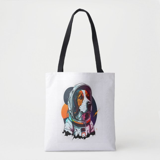 Tote Bag Mascotte de chien Astronout (Devant)