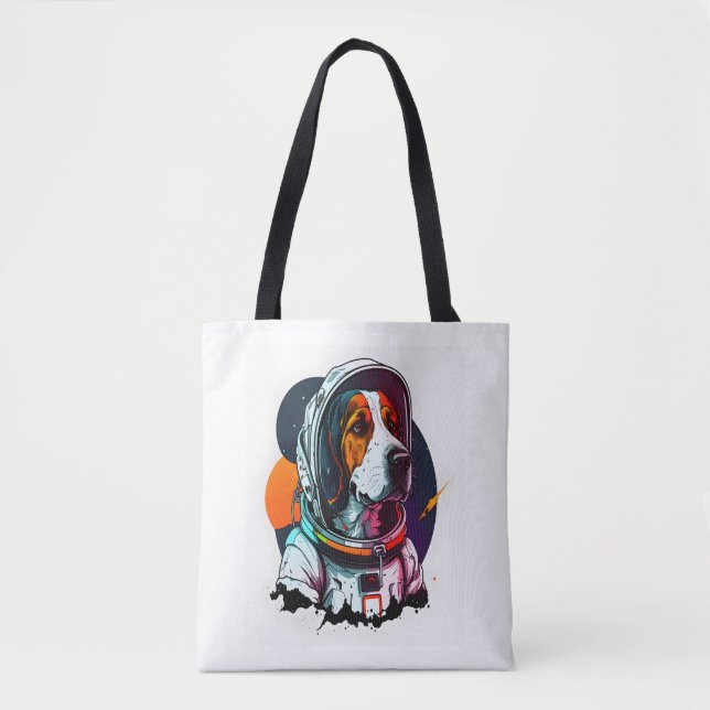 Tote Bag Mascotte de chien Astronout 3 (Devant)