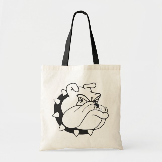 Tote Bag Mascotte de chien coquelicot de Bulldog (Devant)